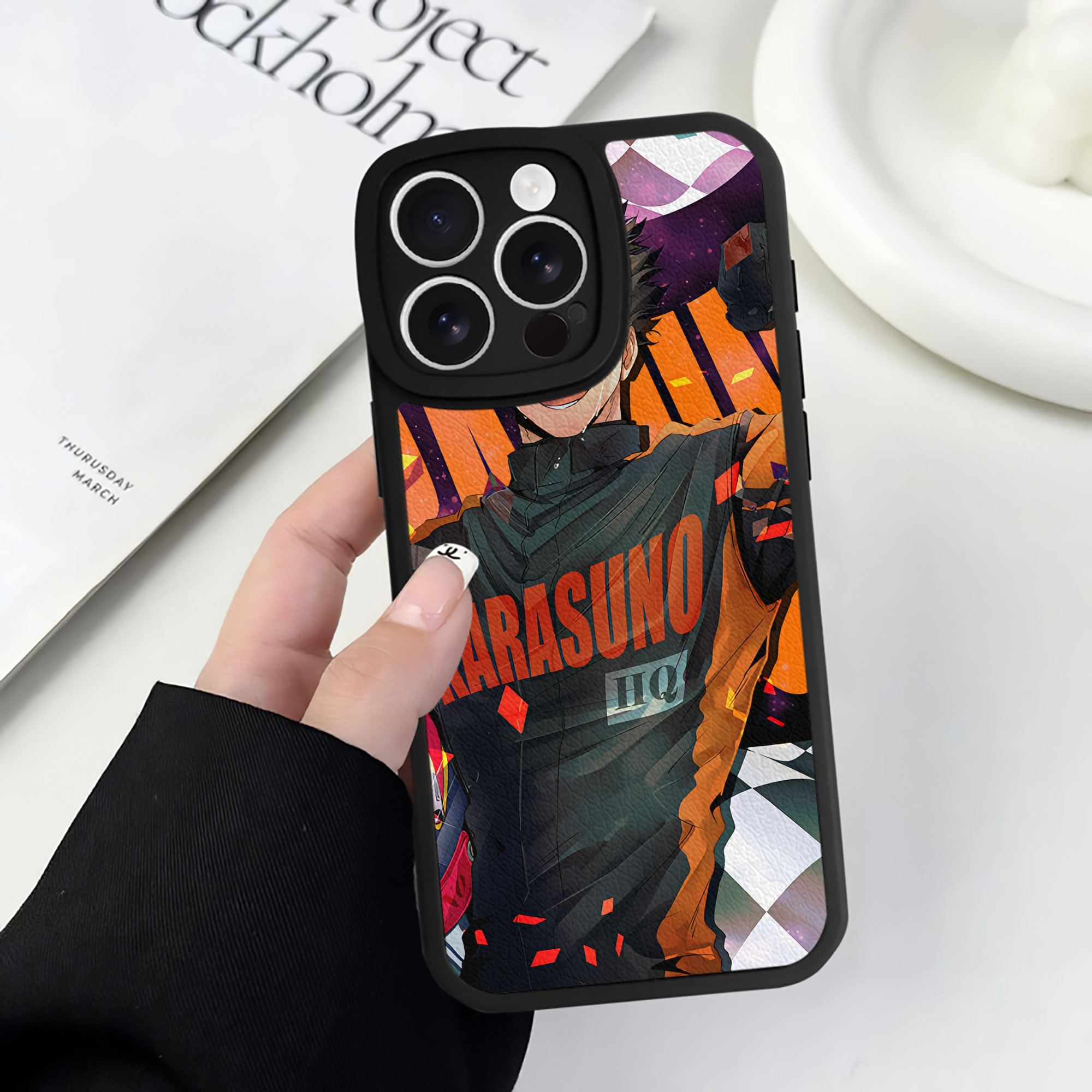 （画像用） ハイキュー!! Haikyu!! 【iPhone 16シリーズ対応】シリコンスマホケース（レザー調） 材質：シリコン